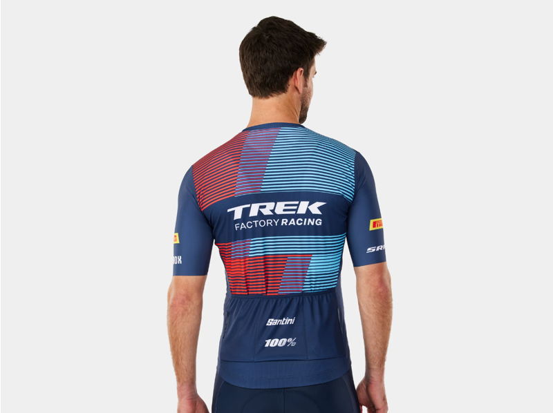 Trek Santini Factory Racing Team Replica Short Sleeve Jersey in Blue-1